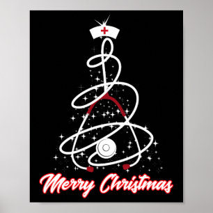 Póster Enfermera navideña camiseta Yuletide practicantes