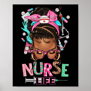 Póster Enfermera negra y desordenada enfermera negra'