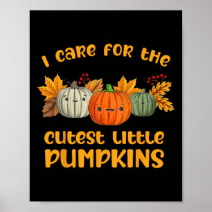 Póster Enfermera Neonatal Cutest Pequeñas Calabazas Caen