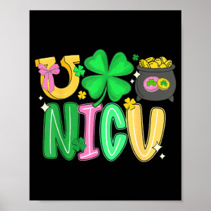 Póster enfermera Nicu día de San Patricio cuidado intensi