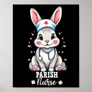 Póster Enfermera parroquial con Stethoscope Enfermera de 