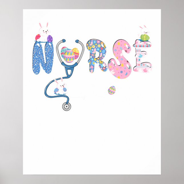 Póster enfermera pascua, retro, vintage (Frente)