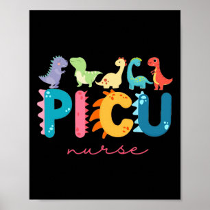Póster Enfermera Pediátrica Picu Dinosaurios Equipo Picu 