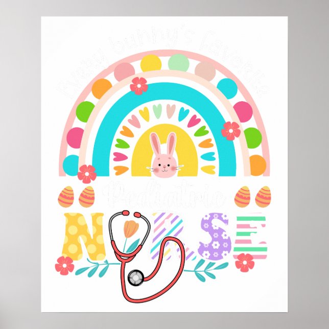 Póster enfermera pediátrica, retro, vintage (Frente)