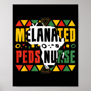 Póster Enfermera Peds Melanizada Mes de la Historia Negra