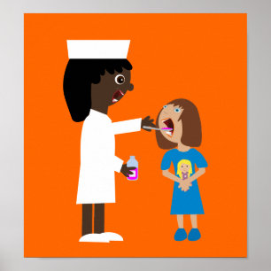 Póster Enfermera Personalizado educada que da Poster de M