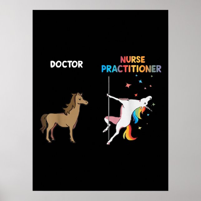 Póster Enfermera practicante unicornio Polo de baile (Frente)