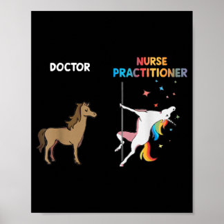 Póster Enfermera practicante unicornio Polo de baile