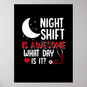 Póster Enfermera Regalo El Turno de Noche es Impresiona
