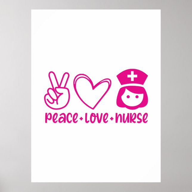Póster Enfermera Regalo Paz Enfermera de Amor (Frente)