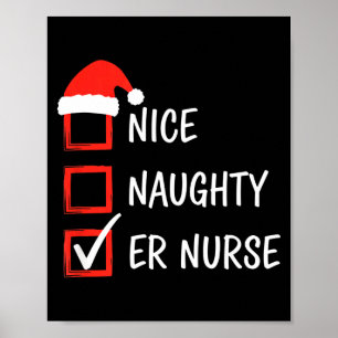 Póster Enfermera Simpática Traviesa Lista de Navidad de S