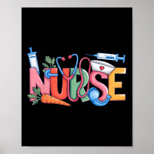 Póster Enfermera Stethoscope Cute Coquette Bow Stethoscop