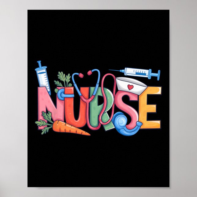 Póster Enfermera Stethoscope Cute Coquette Bow Stethoscop (Frente)