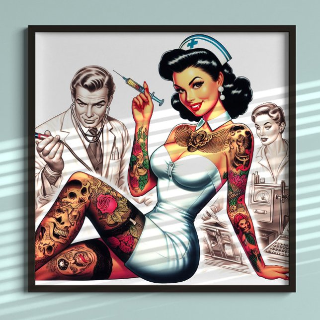 Póster Enfermera Tatuada Pin-up (Subido por el creador)