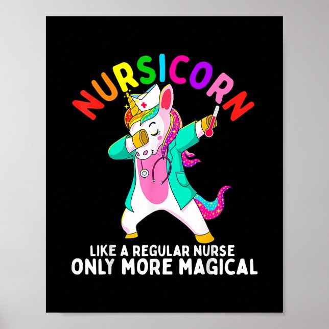 Póster Enfermera unicornio de nodriza Enfermería RN (Frente)