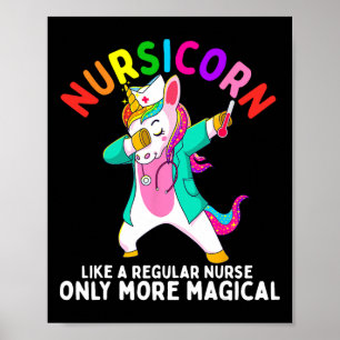Póster Enfermera unicornio divertida corona de Enfermería