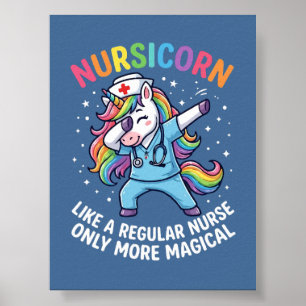 Póster Enfermera Unicornio Energía Brillante y Mágica