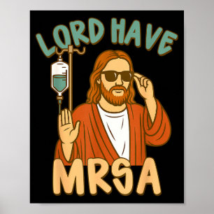 Póster Enfermera vida enfermería dios jesus meme rn icu s