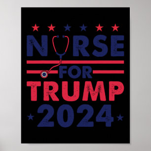Póster Enfermeras Para Trump 2024 Estados Unidos Estrella