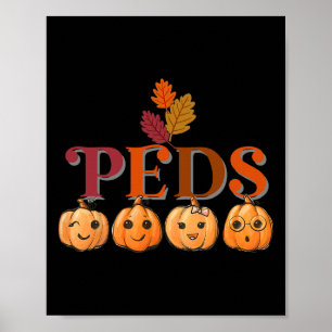 Póster Enfermeras pediátricas de la piel de calabaza de l