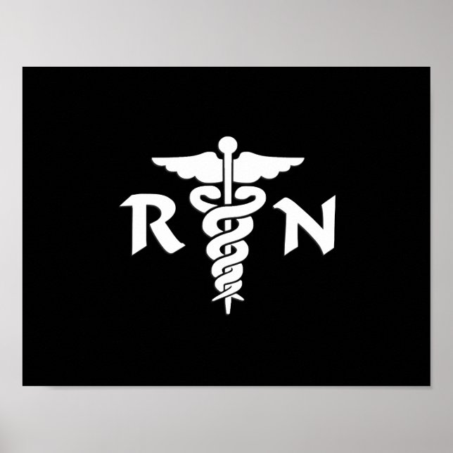 Póster Enfermeras RN y Poster de símbolos médicos (Frente)