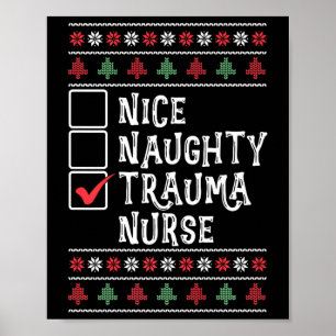 Póster Enfermería de Navidad Trabajador de Salud Trauma E