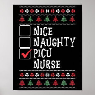 Póster Enfermería de Navidad Trabajadora de la Salud Picu