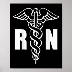 Póster Enfermería del símbolo médico de la enfermera Rn C