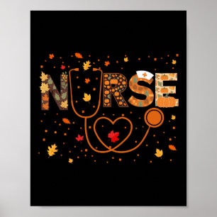 Póster Enfermería Día de Acción de Gracias Stethoscope En