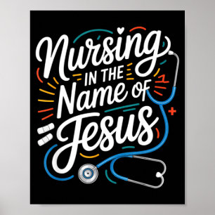 Póster Enfermería en el nombre de Jesús enfermera cristia