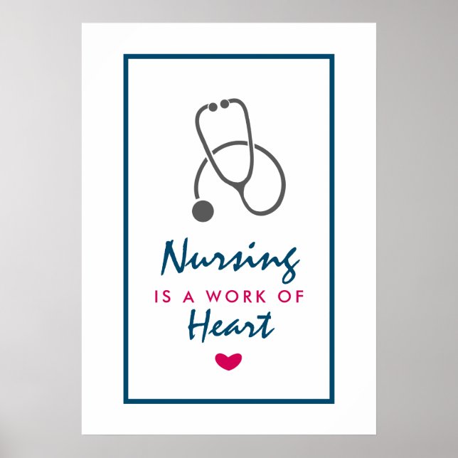 Póster Enfermería es un trabajo de Heart Saying con Steth (Frente)