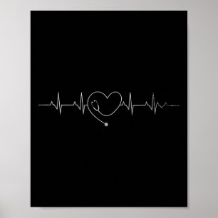 Póster Enfermería médica Stethoscope Heartbeat Medica