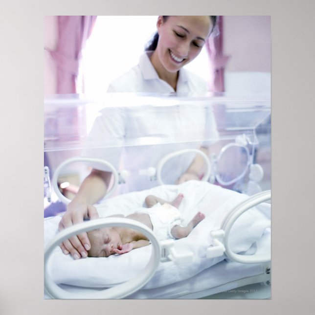 Póster Enfermería y bebé prematuro (Frente)