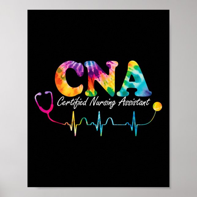 Póster Enfermero certificado de Enfermería Istant Tie Dye (Frente)