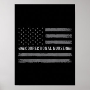 Póster Enfermero correccional Enfermera de la bandera est