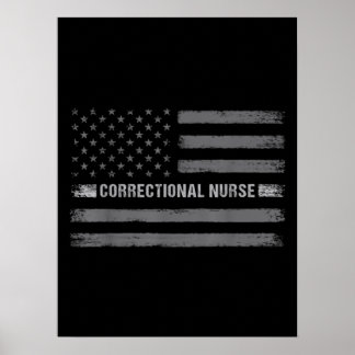 Póster Enfermero correccional Enfermera de la bandera est