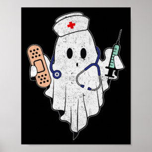 Póster Enfermero De Enfermería Fantasma Scrub Top Hallowe