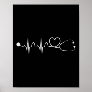 Póster Enfermero de Nursery Heartbeat de Stethoscope