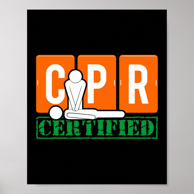 Póster Enfermero de primeros auxilios certificado por CPR (Frente)