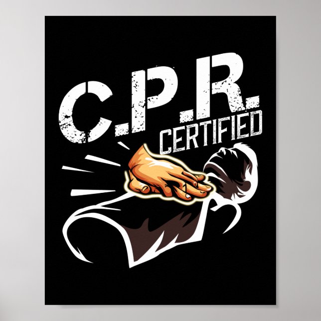 Póster Enfermero de primeros auxilios certificado por CPR (Frente)