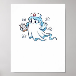Póster Enfermero fantasma, cuidado espeluznante y angusti