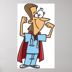Póster Enfermero superhéroe