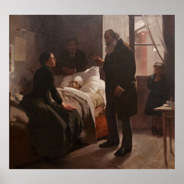 Póster Enfermo de El Niño por Arturo Michelena 1886 (Frente)