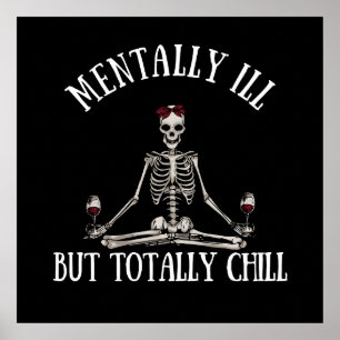 Póster Enfermo mental pero totalmente tranquilo citas div