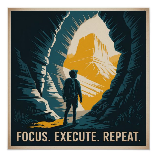 Póster Enfócate. Ejecuta. Repite. (Anverso)