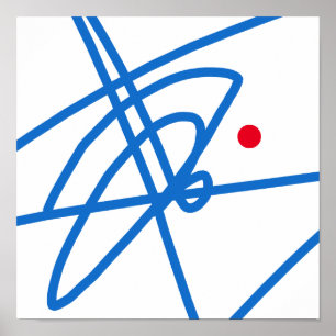 Póster Enfoque de vida Resumen Art Red Dot Poster