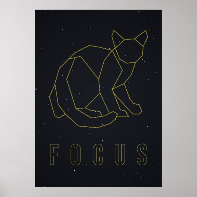Póster Enfoque del gato del origami poster de autoamor (Frente)
