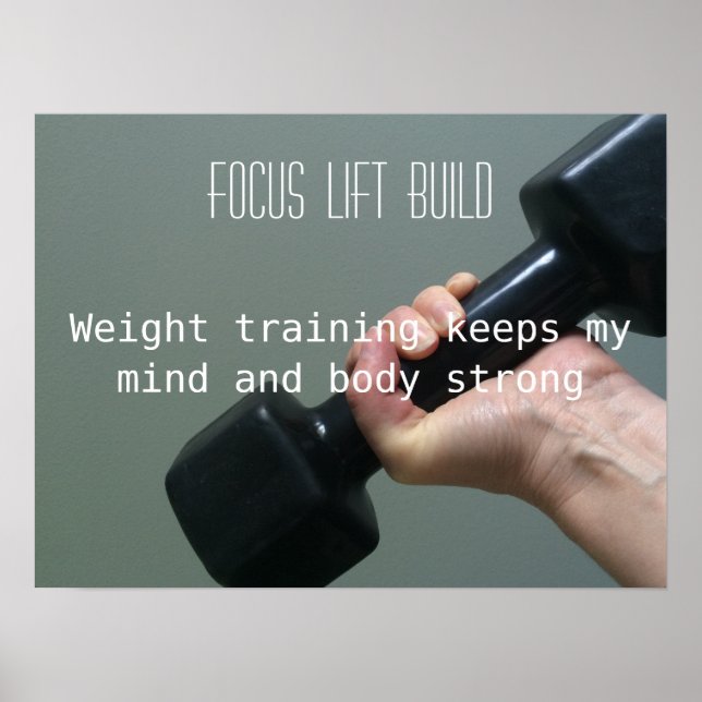 Póster Enfoque en Entrenamiento con Pesas (Frente)
