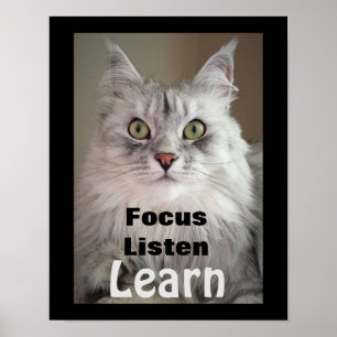 Póster Enfoque. Escucha. Aprende. Poster en aula