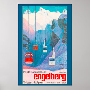 Póster Engelberg Suiza, Poster de esquí